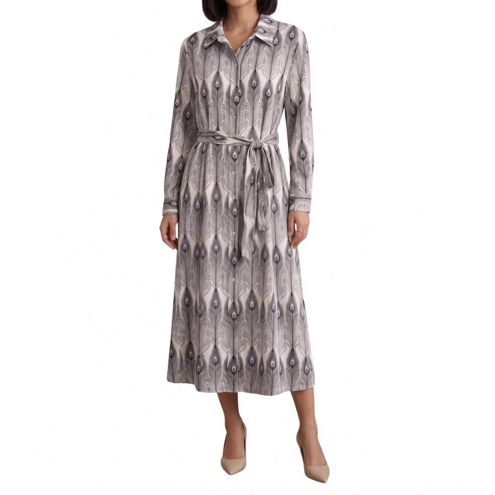 NEW BOHO CHIC long sleeve belted dress in peacock em
